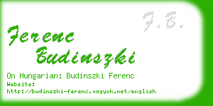 ferenc budinszki business card